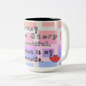 あらゆるラブストーリーは美しいコーヒー・マグです ツートーンマグカップ (正面右)