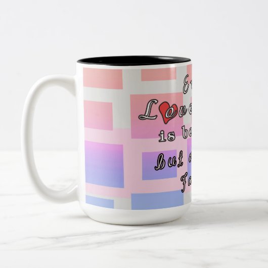 あらゆるラブストーリーは美しいコーヒー・マグです ツートーンマグカップ (左)