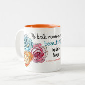 "あらゆる事の美しい"花のトリオ ツートーンマグカップ (正面左)