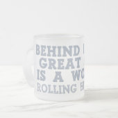 あらゆる人の後ろで襲います-スタイルを選んで下さい フロストグラスマグカップ (正面左)