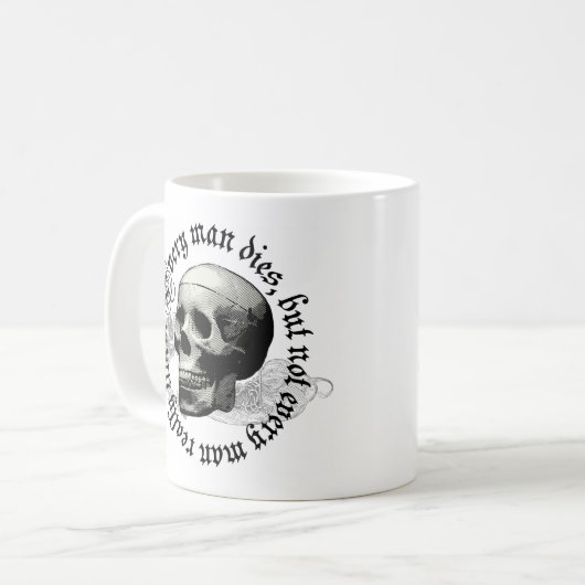 あらゆる人は死にます コーヒーマグカップ (正面左)