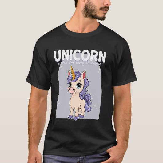 あらゆる冒険に角を ユニコーン Tシャツ (正面)