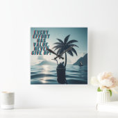 あらゆる努力は決して重要で与えない スクエア壁時計 (ホーム)