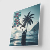 あらゆる努力は決して重要で与えない スクエア壁時計 (傾斜)