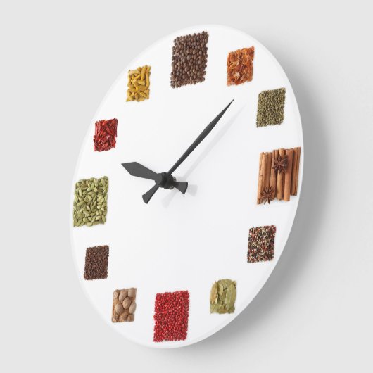 あらゆる台所のための種そしてスパイスの時計 ラージ壁時計 (傾斜)