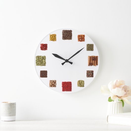 あらゆる台所のための種そしてスパイスの時計 ラージ壁時計 (ホーム)