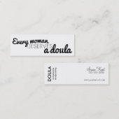 あらゆる女性はdoula -名刺--に値します スキニー名刺 (正面/裏面)