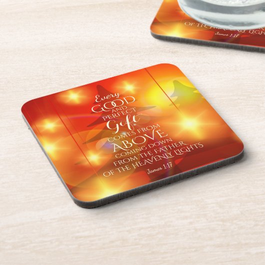 あらゆる完全なギフトは上でから、クリスマス来ます コースター (左側)