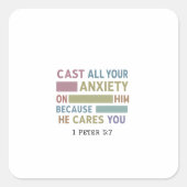 あらゆる嵐の海での希望のいかり:1ペテロ5:7 スクエアシール (正面)