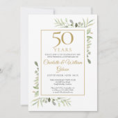 あらゆる年の結婚記念日グリーン写真 招待状 (正面)