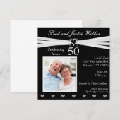あらゆる年の結婚記念日パーティー写真招待状 招待状 (正面/裏面)