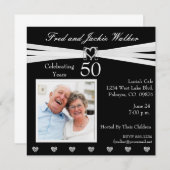 あらゆる年の記念日パーティー写真招待状 招待状 (正面/裏面)