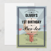 あらゆる年齢のゴルフパーティー誕生日パーティー 招待状 (正面/裏面)