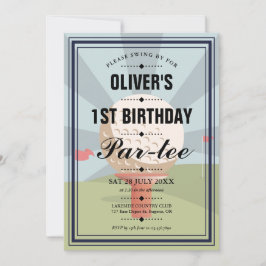 あらゆる年齢のゴルフパーティー誕生日パーティー 招待状