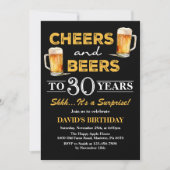 あらゆる年齢のサプライズ誕生日パーティー 招待状 (正面)