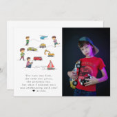 あらゆる年齢のリモコンRCカーモーター子供の誕生日 サンキューカード (正面/裏面)