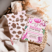 あらゆる年齢のロデオ　カウガール　ピンクの誕生日招待状 招待状