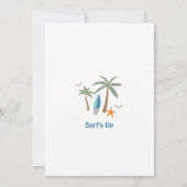 あらゆる年齢の海軍少年サーフィン誕生日 招待状 (裏面)