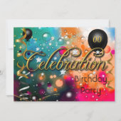 あらゆる年齢の誕生日パーティー・セレブレーション ティーンまたは大人 招待状 (正面)