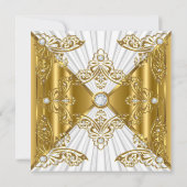 あらゆる年齢の誕生日パーティー 白金 ダイヤモンド 招待状 (裏面)