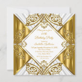 あらゆる年齢の誕生日パーティー 白金 ダイヤモンド 招待状 (正面)