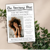 あらゆる年齢の誕生日新聞カスタム写真 招待状