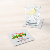 あらゆる年齢誕生日かわいいカラフルプレゼント付き電車 スクエアペーパーコースター (インサイチュ)