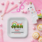あらゆる年齢誕生日かわいいカラフルプレゼント付き電車 ペーパープレート (パーティー)