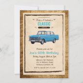 あらゆる年齢 - クラシックカー ヴィンテージ バースデー インビテーション (正面)