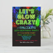 あらゆる年齢 - グローパーティー誕生日招待状 招待状 (スタンド正面)