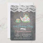 あらゆる年齢 - ティーパーティー フラワー バースデー インビテーション (正面)