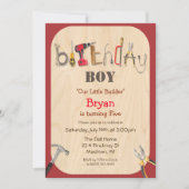 あらゆる年齢 - ボーイ ビルダー ツール バースデー インビテーション (正面)