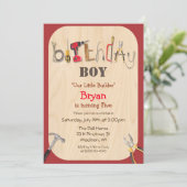 あらゆる年齢 - ボーイ ビルダー ツール バースデー インビテーション (スタンド正面)