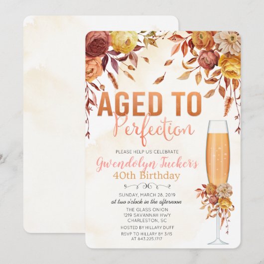 あらゆる年齢 - 完熟のお祝い 誕生日 ご招待 招待状 (正面/裏面)