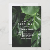 あらゆる年齢 - 熱帯の葉の誕生日招待状 招待状 (正面)