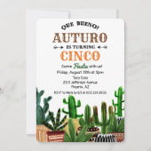 あらゆる年齢 - 誕生日パーティー サボテン 招待状 (正面)