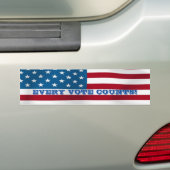 あらゆる投票は数えます! -バンパーステッカー バンパーステッカー (車上)