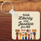 あらゆる抗議の自由のための自由と正義を持って キーホルダー (正面)