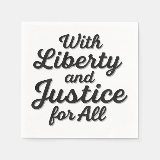 あらゆる抗議の自由のための自由と正義を持って スタンダードカクテルナプキン (正面)