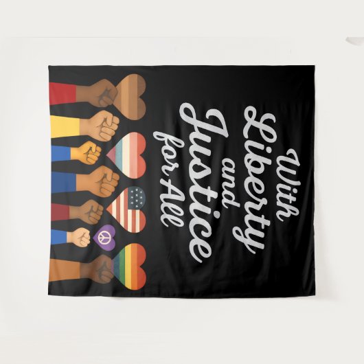 あらゆる抗議の自由のための自由と正義を持って タペストリー (正面(横))