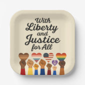 あらゆる抗議の自由のための自由と正義を持って ペーパープレート (正面)