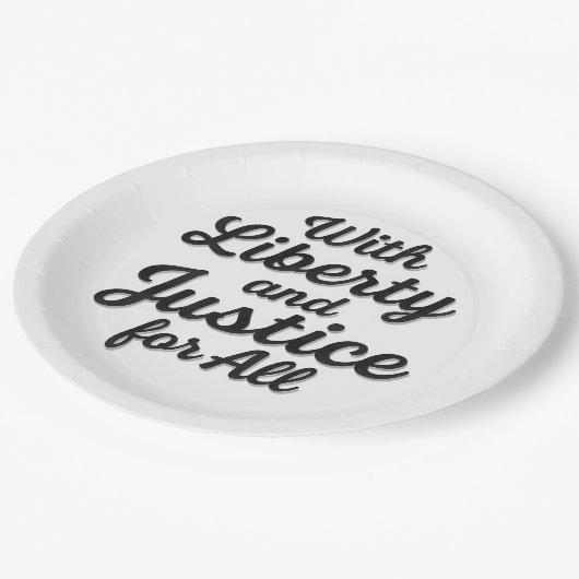 あらゆる抗議の自由のための自由と正義を持って ペーパープレート (アングル)