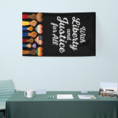 あらゆる抗議の自由のための自由と正義を持って 横断幕 (トレードショー)