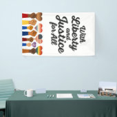 あらゆる抗議の自由のための自由と正義を持って 横断幕 (トレードショー)