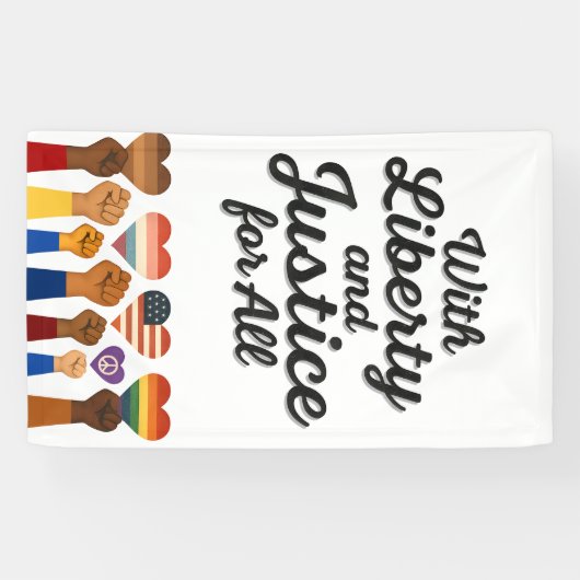 あらゆる抗議の自由のための自由と正義を持って 横断幕 (横)