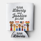 あらゆる抗議の自由のための自由と正義を持って 缶クーラー (正面)