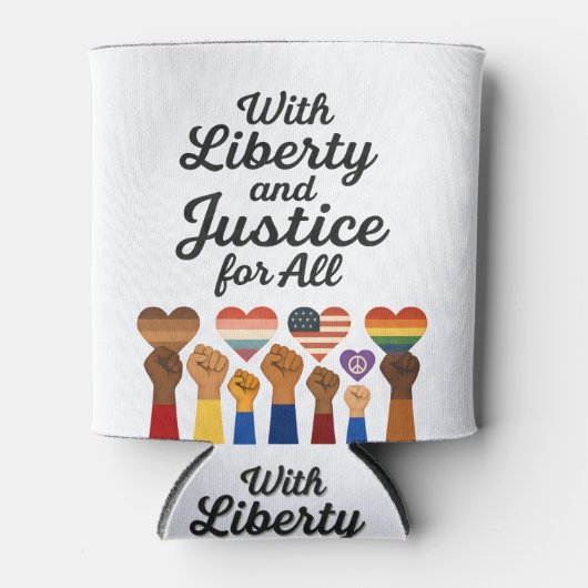 あらゆる抗議の自由のための自由と正義を持って 缶クーラー (正面)