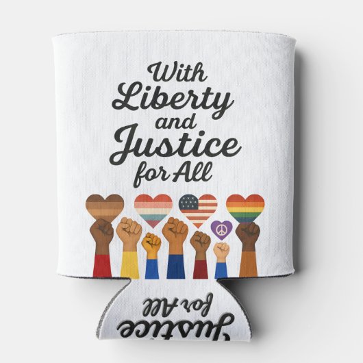 あらゆる抗議の自由のための自由と正義を持って 缶クーラー (裏面)