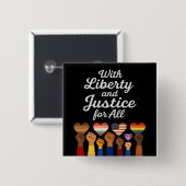 あらゆる抗議の自由のための自由と正義を持って 缶バッジ (正面&裏面)
