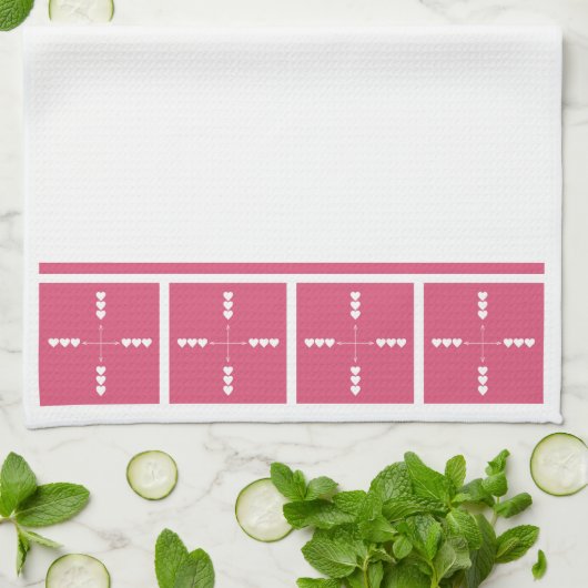 あらゆる方向のハート キッチンタオル (折り畳み)